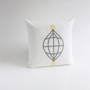 GRAY LINES WHITE SQUARE PILLOW I - We Are Polen