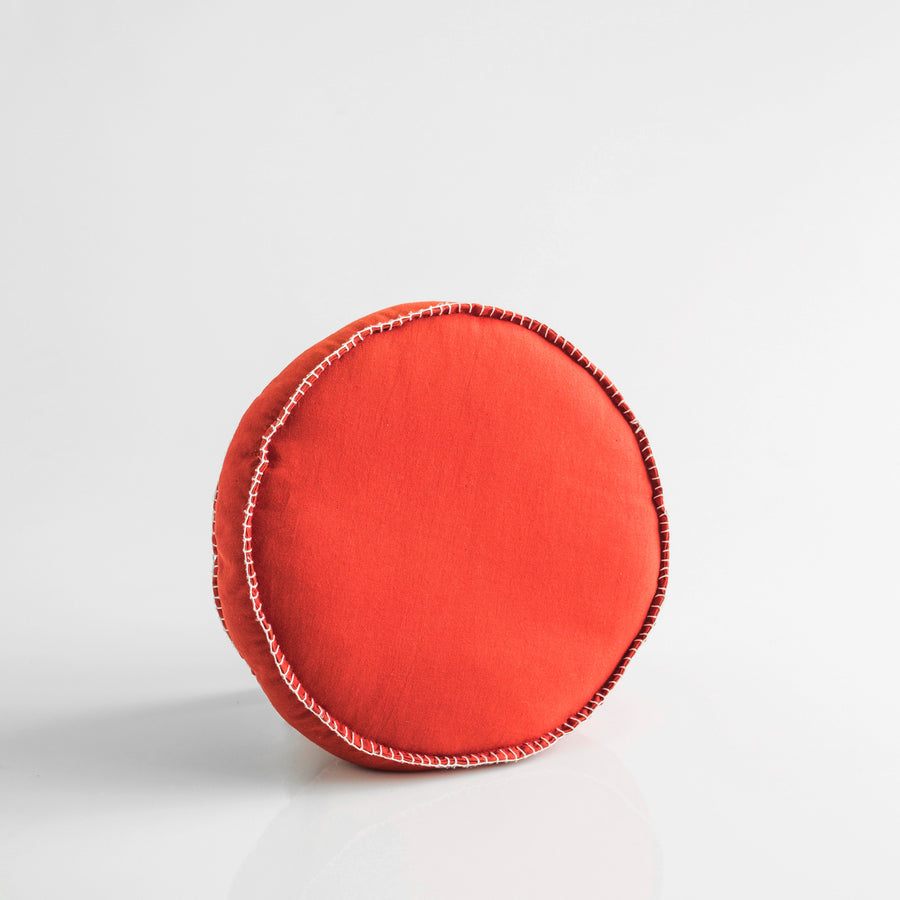 RED ROUND PILLOW - We Are Polen