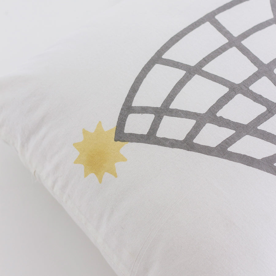 GRAY LINES WHITE SQUARE PILLOW II - We Are Polen