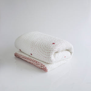 RED POLKA DOTS OVER WHITE QUILT SET - We Are Polen