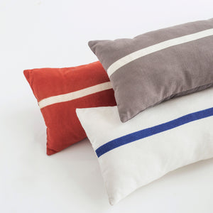 WHITE LINE RED LUMBAR PILLOW - We Are Polen